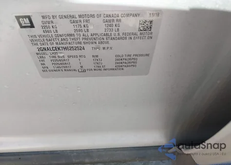 2017 Chevrolet Equinox Lt from USA, damaged, VIN 2GNALCEK7H6252524